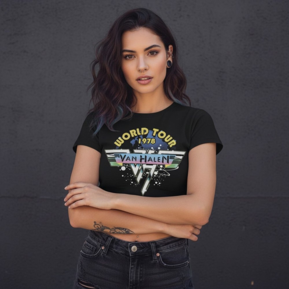 Van Halen - World Tour '78 Crop top - Black